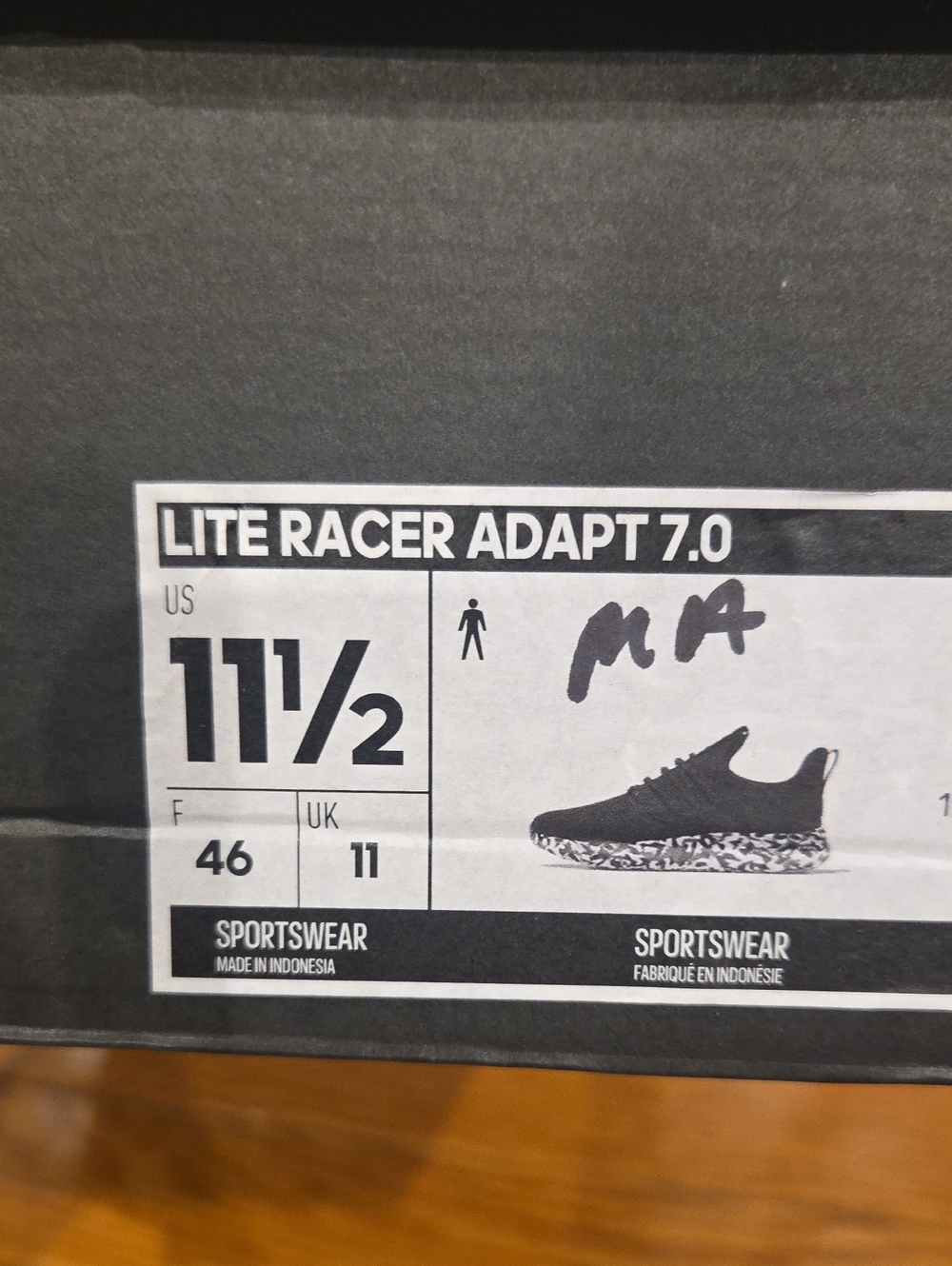 Men's Adidas Lite Racer Adapt 7.0 Size 11.5 NEW IN BOX - Picture 5 of 5